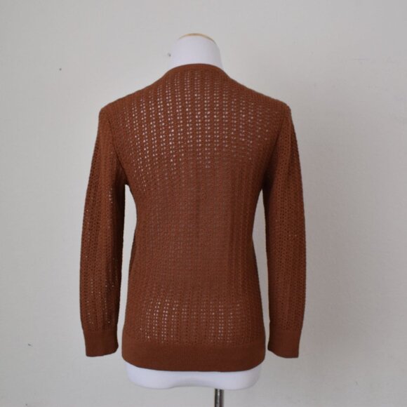 Vintage‎ Crochet Brown Cardigan - Picture 3 of 9